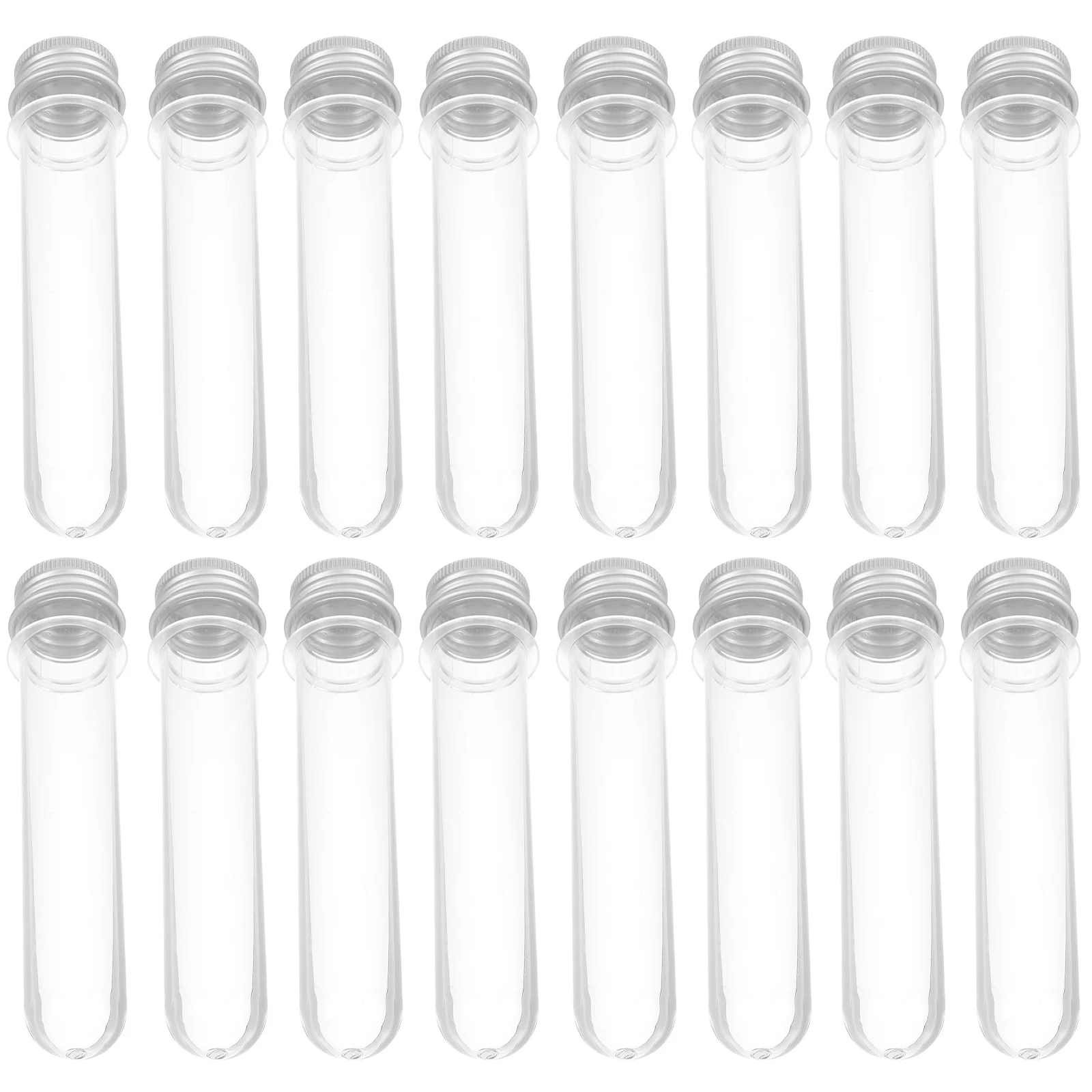 

20Pcs Clear Pet Plastic Test Tubes 45ml with Aluminum Caps for Candy Storage Party Favors Science Experiments Gifts Candy