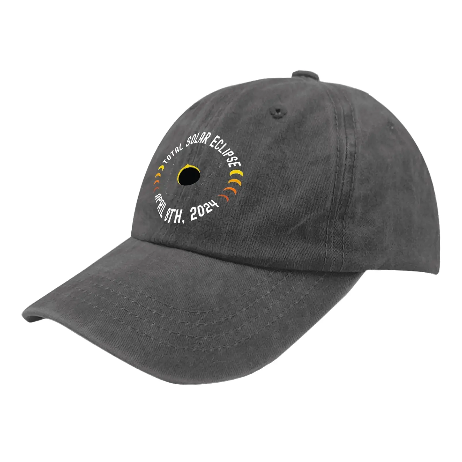 Total Solar Eclipse April 2024 caps Vintage Cotton Washed Baseball Cap Adjustable Dad Hat Crazy