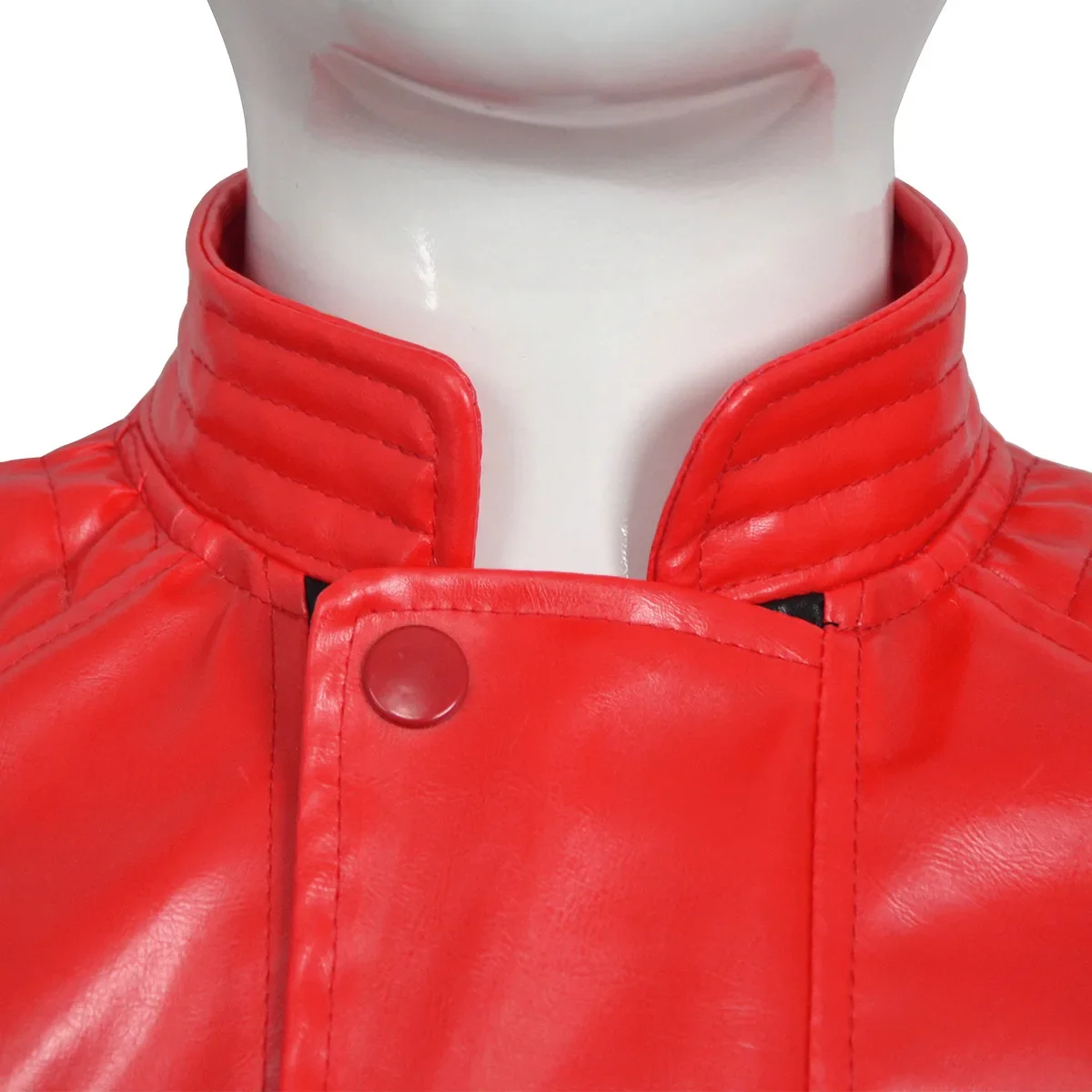 Michael Jackson Thriller Scary Costume Red Leather Jacket for Women Men Teen  Halloween Retro Bomber Baseball Coat For Carnival view 5