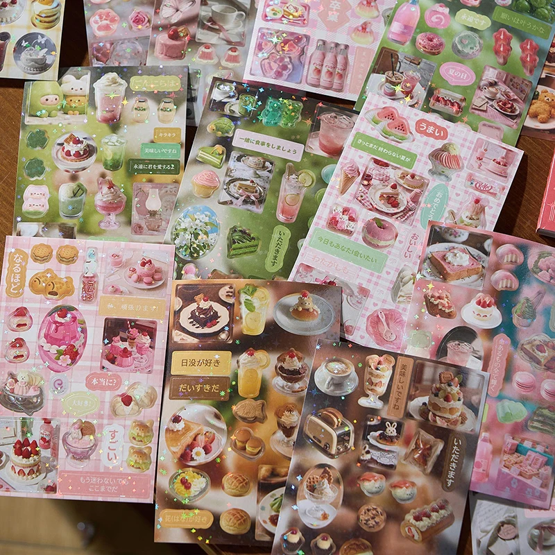 

30 листов милых винтажных японских стикеров с десертами для дневников, скрапбукинга, альбомов, коллажей и декоративно-прикладного искусства