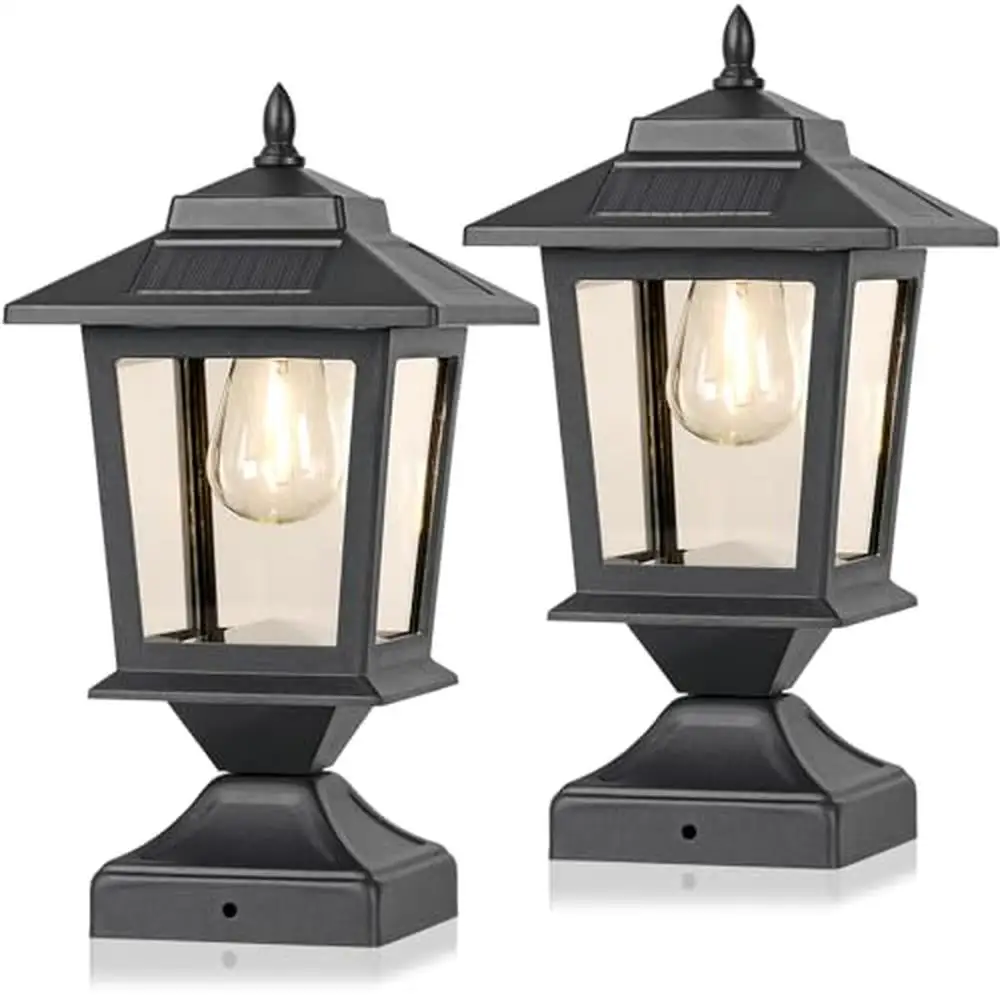 

Solar Post Cap Lights Waterproof Outdoor Light 4x4 Fence Deck Patio Glass Shade Aluminum Base LED Lamp Ambient Lighting Durable