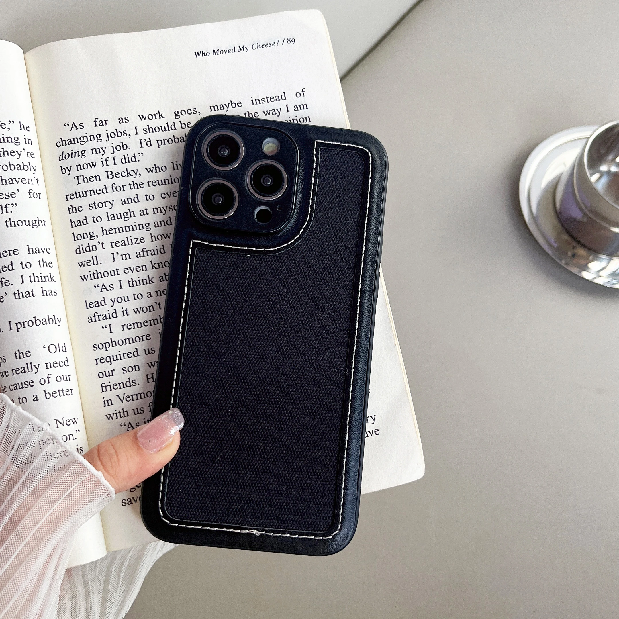 Capa de telefone anti-queda de couro pu premium, capa protetora retrô de lona com tudo incluído para iPhone 15 pro 14Plus 13 12 11Pro Max