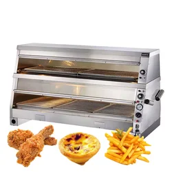 Commercial Food Display Warmer / Warming Showcase / Fried Chicken Warmer Glass Display