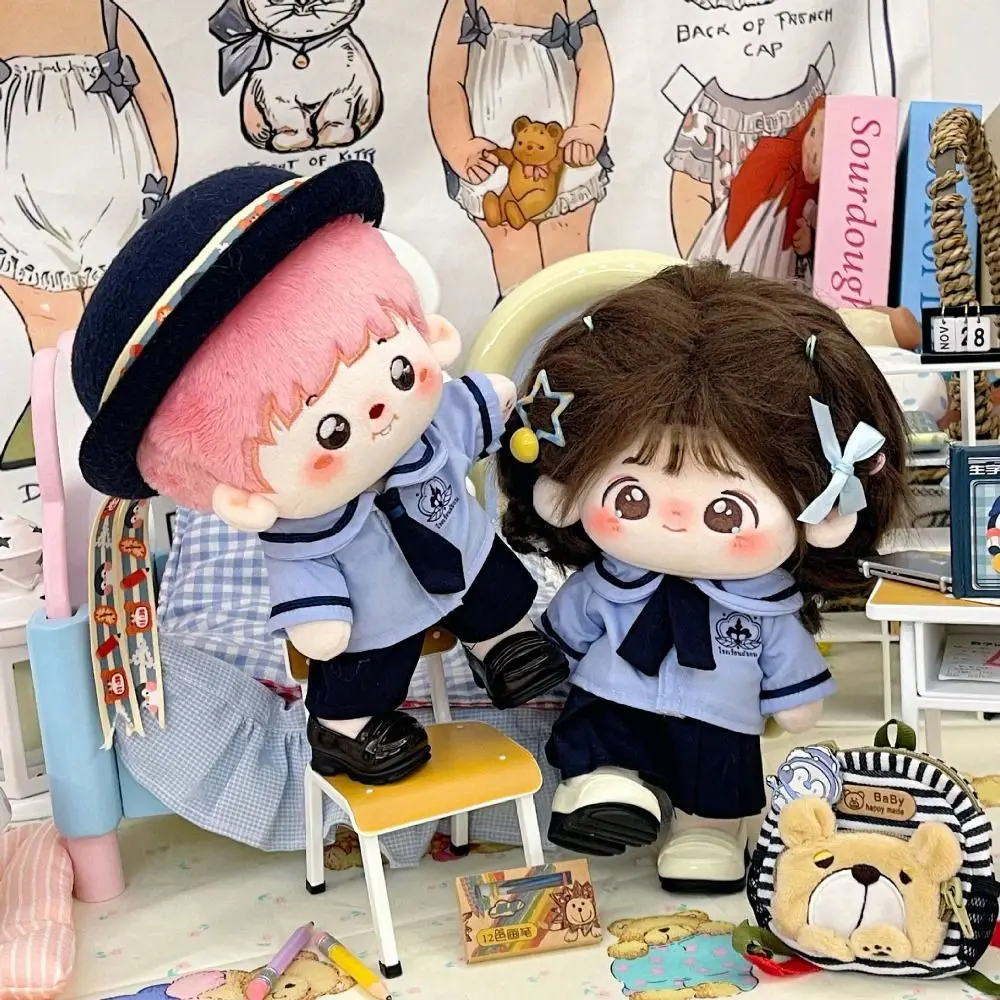 JK Uniform Preppy Cotton Doll‘s Clothes Plush Stuffed 10/20CM Doll Clothing Soft Kawaii Cotton Doll Outfit Dress Stuffed Doll