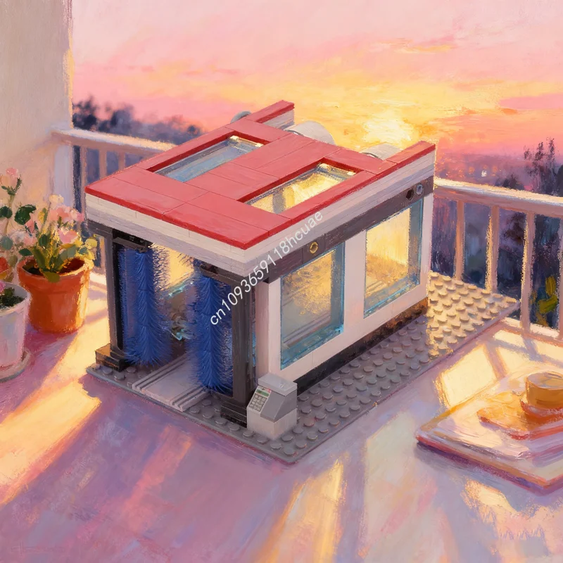 176 pz MOC Creator Bill S Autolavaggio Modello Building Blocks Giocattoli Assemblare Costruzione FAI DA TE Educazione Creativa Idea Regalo Di Natale