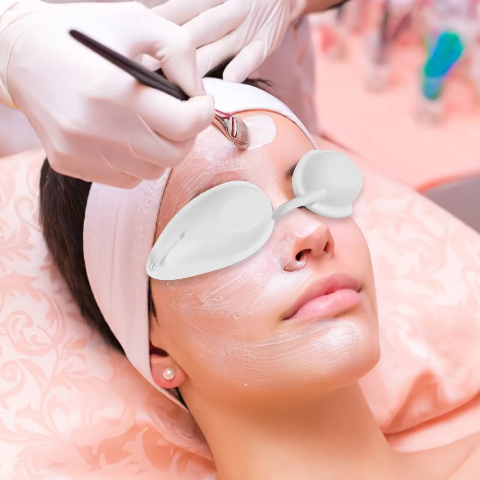 

Reusable Professional Eye Mask Soft Comfortable Light Blocking for Eyebrow Washing Hair Removal Eye Protection Beauty Care
