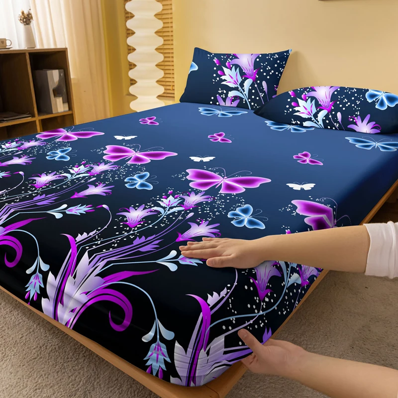 1 Piece of Enchanting Dreams Pattern Frosted Bedsheet, Bedroom Printed Bedspread, Bedding (Excluding Pillowcases)