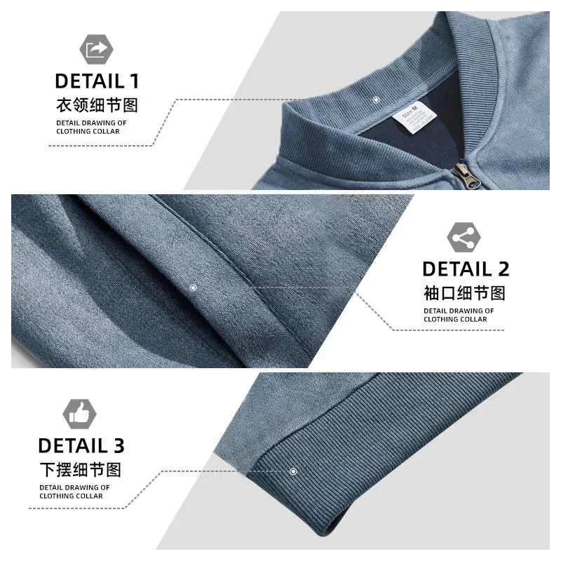 Jacket man 2026 casual coat autumn suede solid color men's zipper jacket casual retro long-sleeved cardigan for men