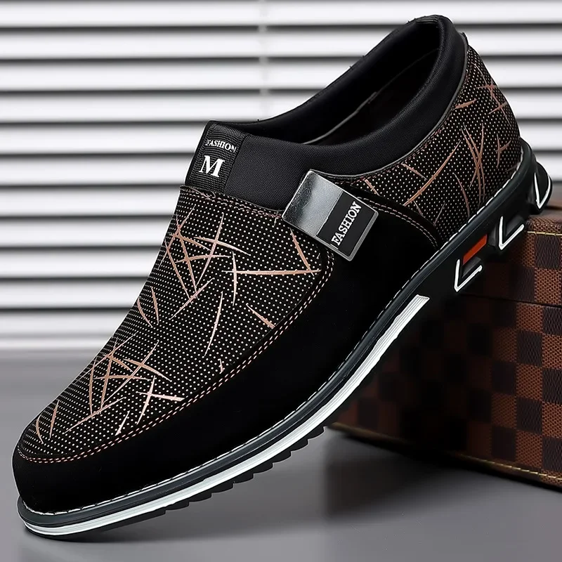 

Casual Men's Leather Shoes Slip-On Loafers for Men Business Moccasins Office Men Work Flats Trend Driving Shoes Big Size2023