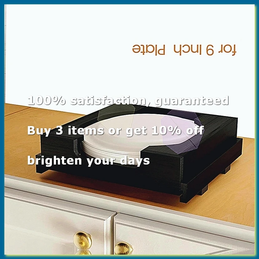 Paper Plate Dispenser for 9 Inch Under Cabinet Bamboo Plates Holder Kitchen Counter Vertical Plate Dipensers Holders,B