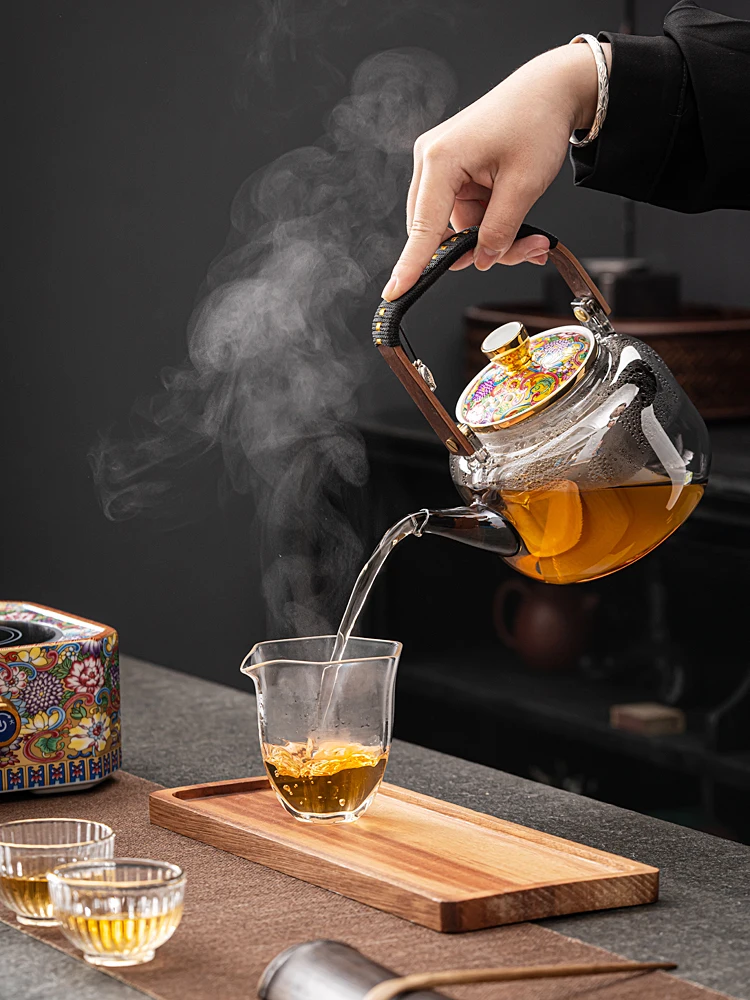 Tea Cooker Electric Ceramic Stove Household High Temperature Resistant Glass Pot Enamel Tea Set Chinese Tea Making Device Tea