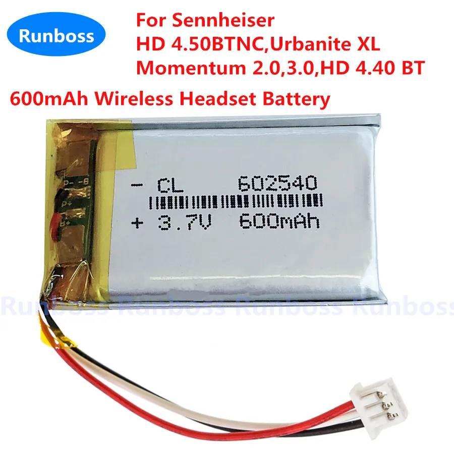 New 3.7V 600mAh Wireless Headset Battery AHB622540N1 for Sennheiser HD 4.50BTNC,Urbanite XL,Momentum 2.0,3.0,HD 4.40 BT