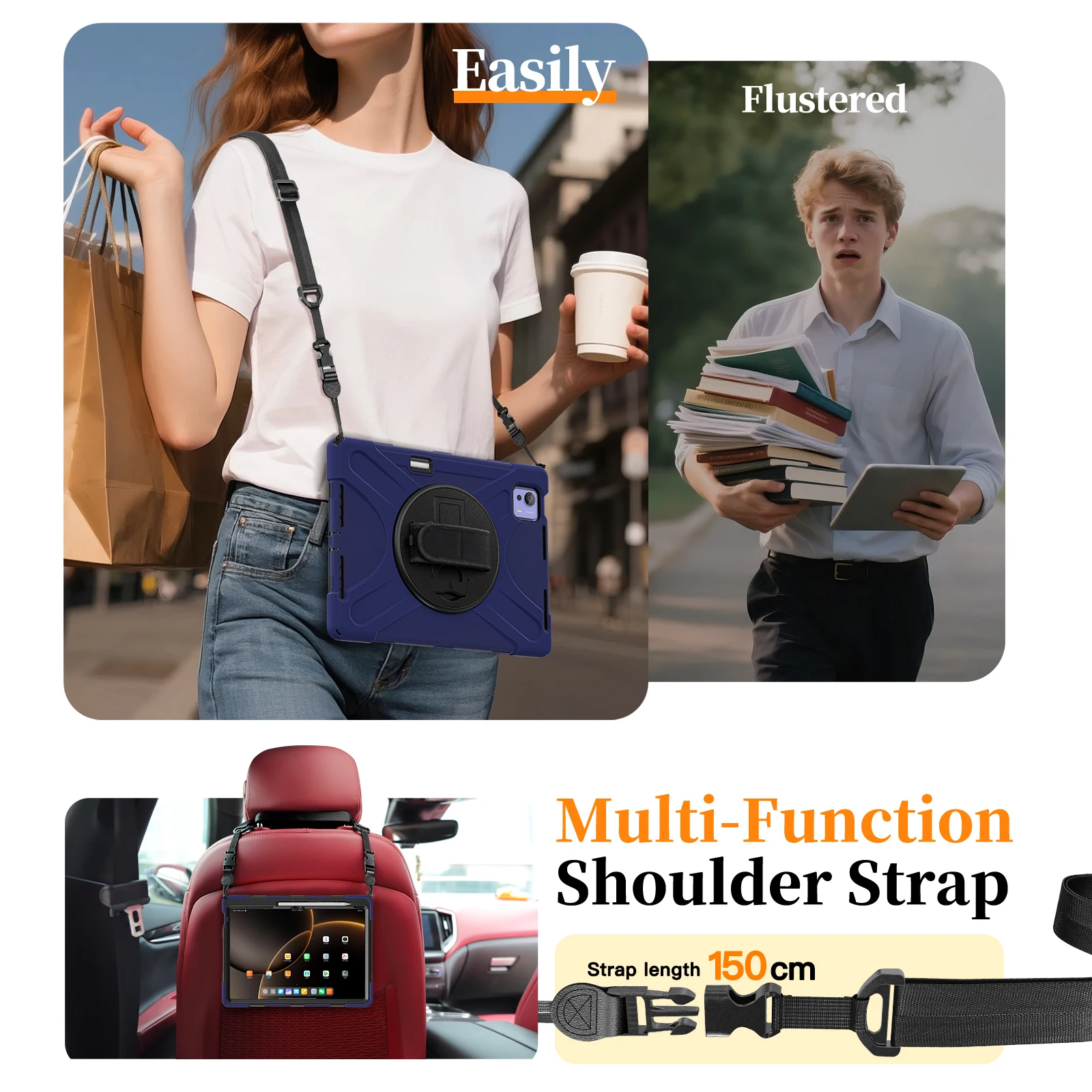 Rugged Armor Case For Xiaomi Pad 7 Ultra 2025 14.0 inch 360 Rotating Stand Heavy Duty Cover With Pen Slot and Shoulder Strap