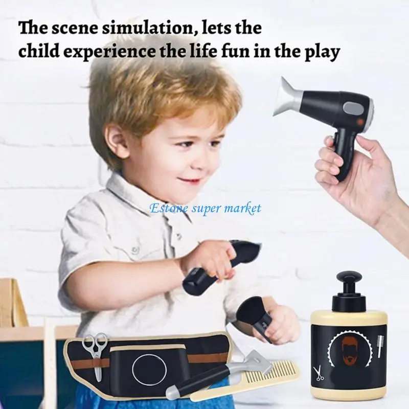 090B roleplay para salão cabeleireiro profissional com ferramenta modelagem cabelo para presente infantil