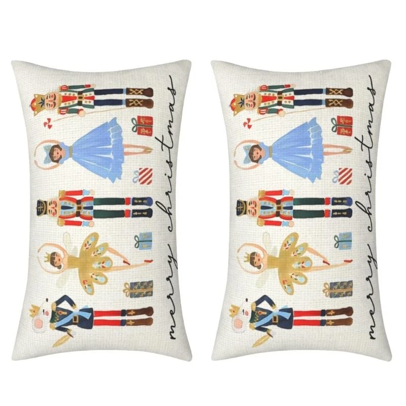 652F Weihnachtsfeier-Kissenbezüge mit Weihnachtsmotiven, dekorative Kissen-Accessoires für den Winterurlaub