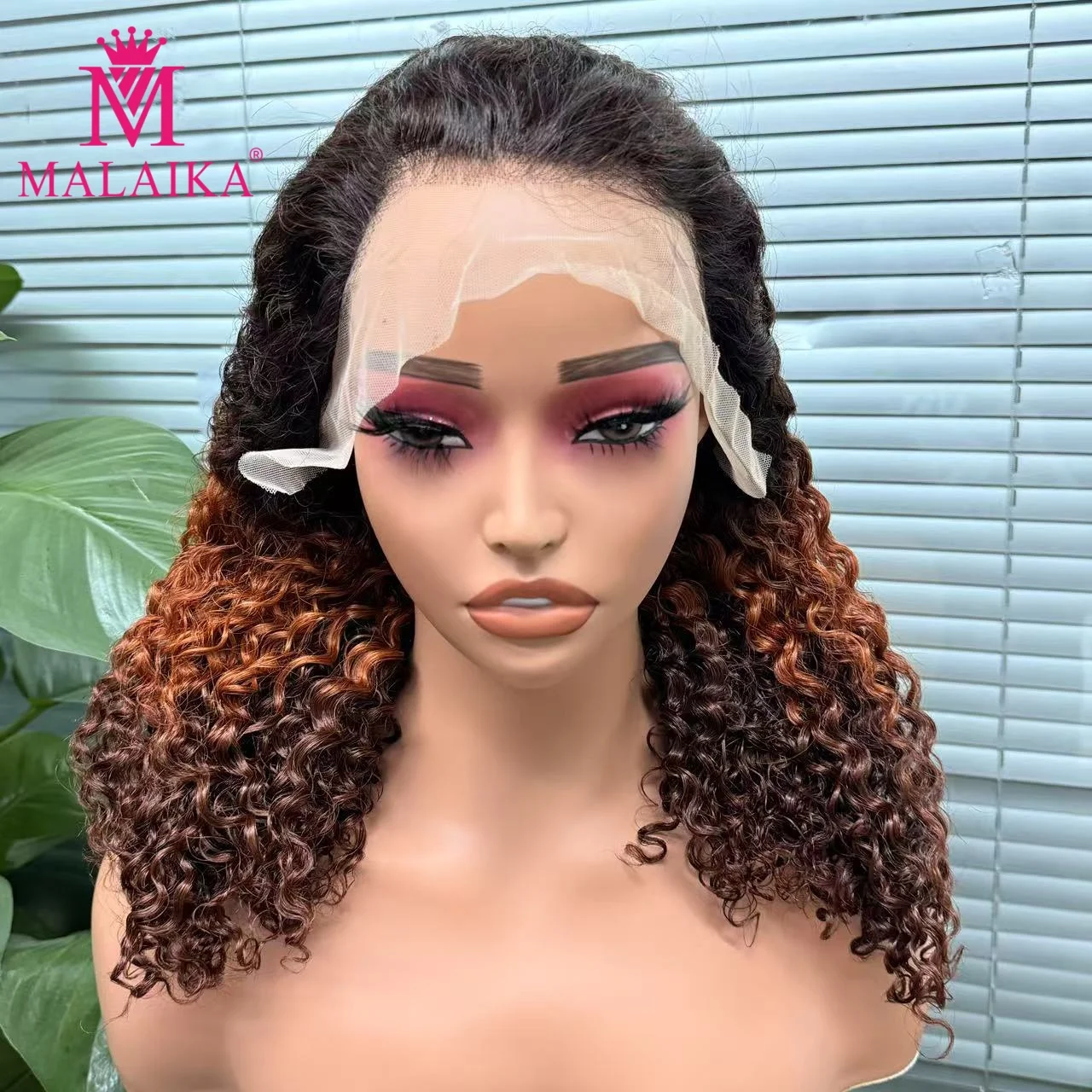

Malaika Water Wave Human Hair Wig Ombre Colored 13x4 Lace Front Transparent Human Hair Wig 250% Density 20 inch For Black Women