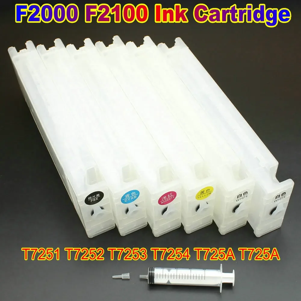 F2000 F2100 Cartridge For Epson Ink Cartridge Empty Rechargeable Refillable Cartridge With Chip T7251 T7252 T7253 T7254 T725A