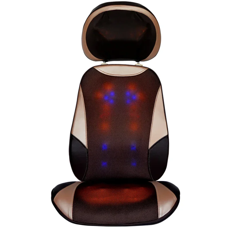 LEK918R Vibrating Electric Cervical Neck Back Full Body Massage Cushion Massage Chair Stimulator with Roller & Heating Device