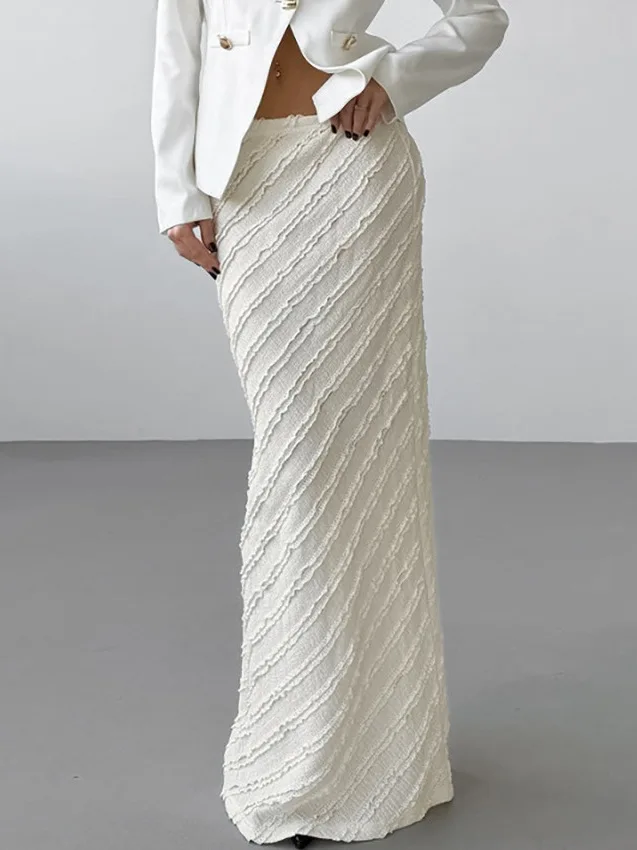 

Юбка из твила с низкой талией, однотонная, с кружевом, прямого кроя, в европейском и американском стиле, с дизайном низкой талии.