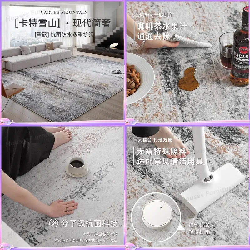 Carpet living room Italian modern simple light luxury high sense leave-in washable waterproof and dirt-resistant bedroom