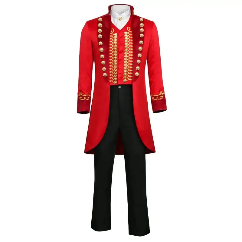 

qa156The Greatest Showman P.T.Barnum Cosplay Costume Hugh Jackman Men Vest Uniform Suit Coat Shirt Pants Halloween Carnival Clot