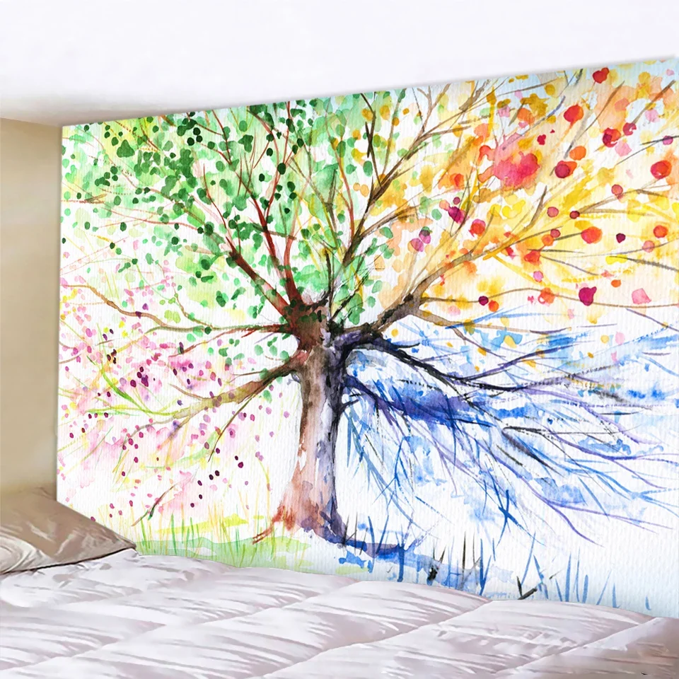 Fashionable Nordic simple tapestry tree of life tapestry landscape wallpaper wall art shawl home decoration pad Pendant