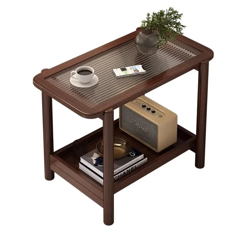 

Solid wood edge few, double-glazed small coffee table next to the living room household sofa, simple modern square small table