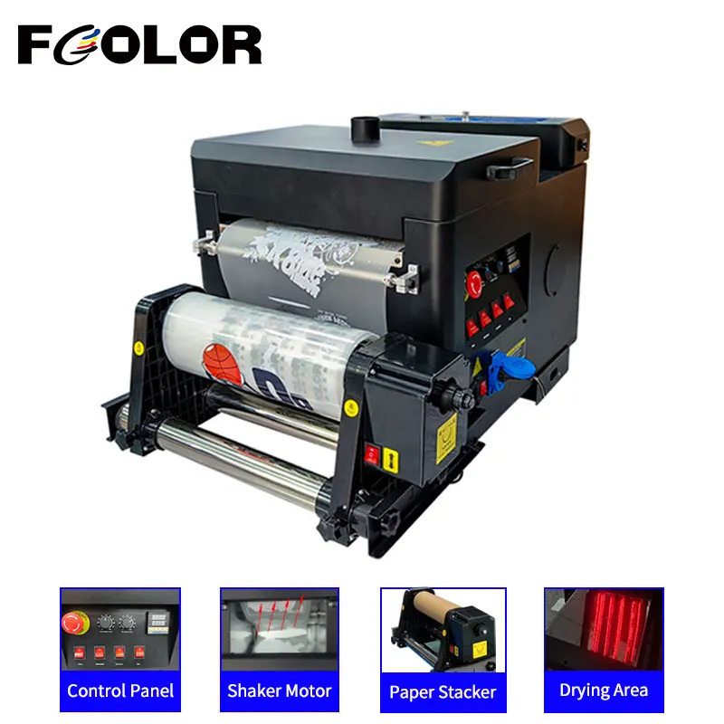 30cm DTF Powder Shaker and Dryer Black Unit Heating Transfer Machine for Roll DTF Printer Adhesive Powder DTF PET Film Printing