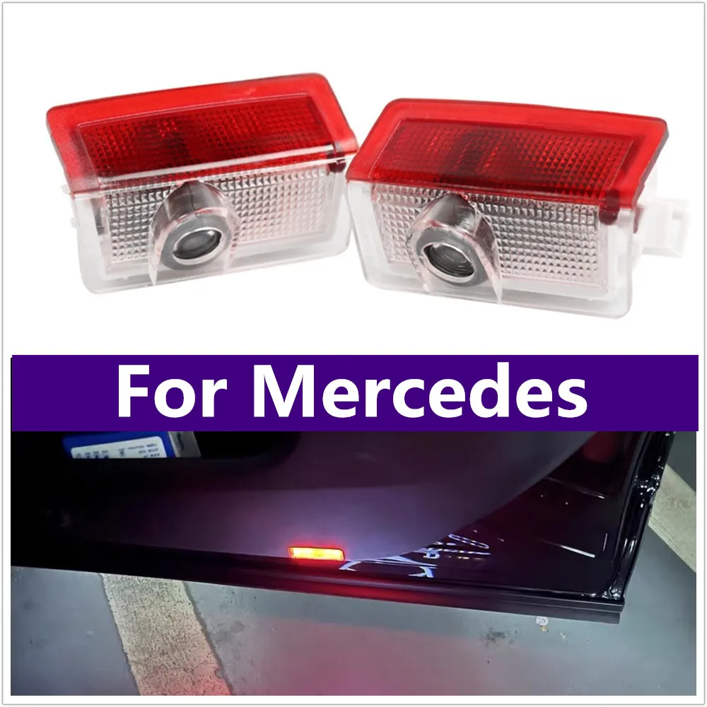 New 2PCS LED Car Door Welcome Ghost Shadow Light Accessories For Mercedes Benz W205 W246 W212 W213 W166 W167 A35 E300 W176 W177
