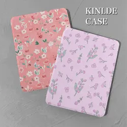 kindle Case Flower print paperwhite5 Clamshell silicone Soft Case Youth Edition 658 with magnetic sleep Wake case