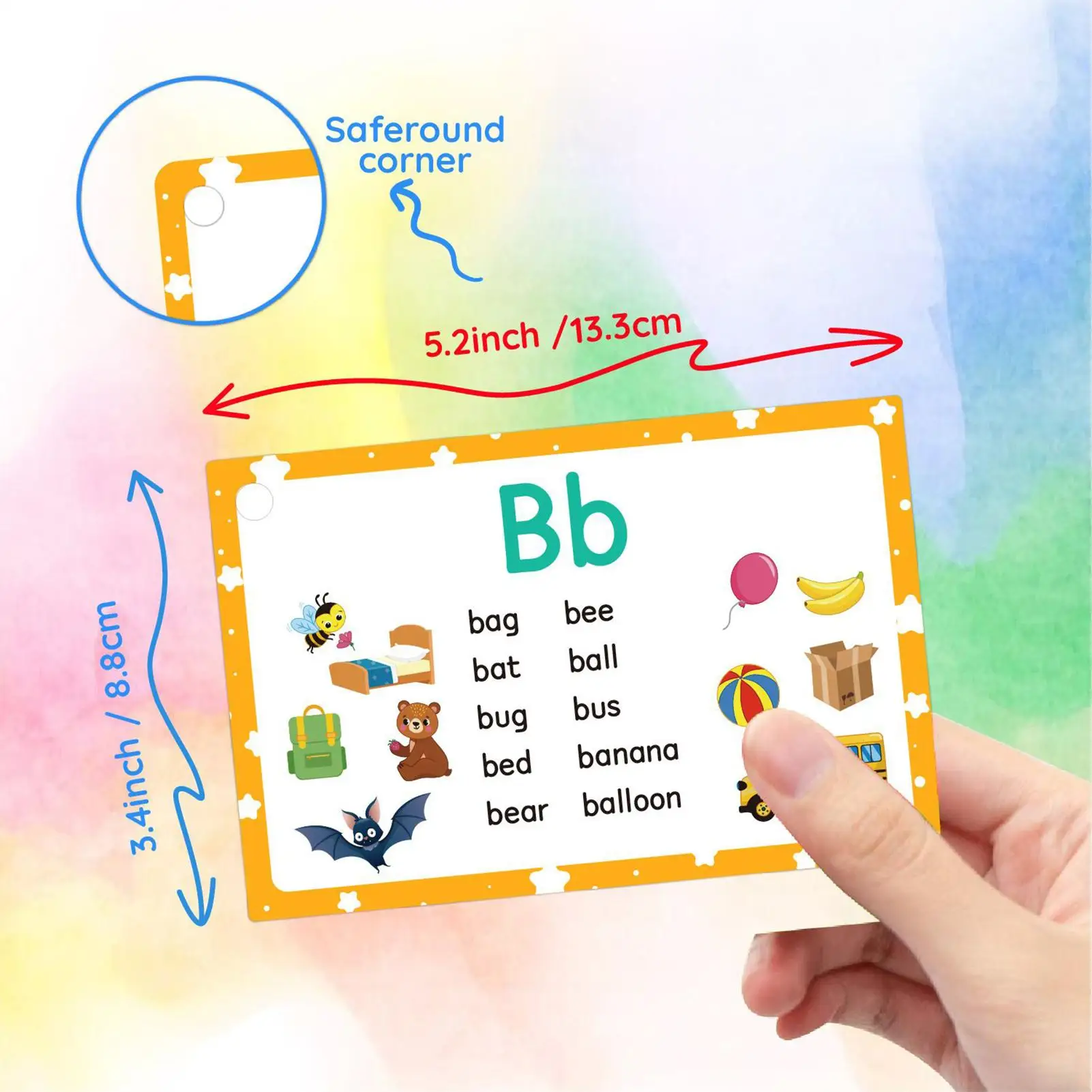 Lernkarte für Alphabet-Lernkarte, bunte Buchstaben-Lernkarte für Vorschul-Lernkarten zur Alphabeterkennung, Lernkarten für den Kindergarten
