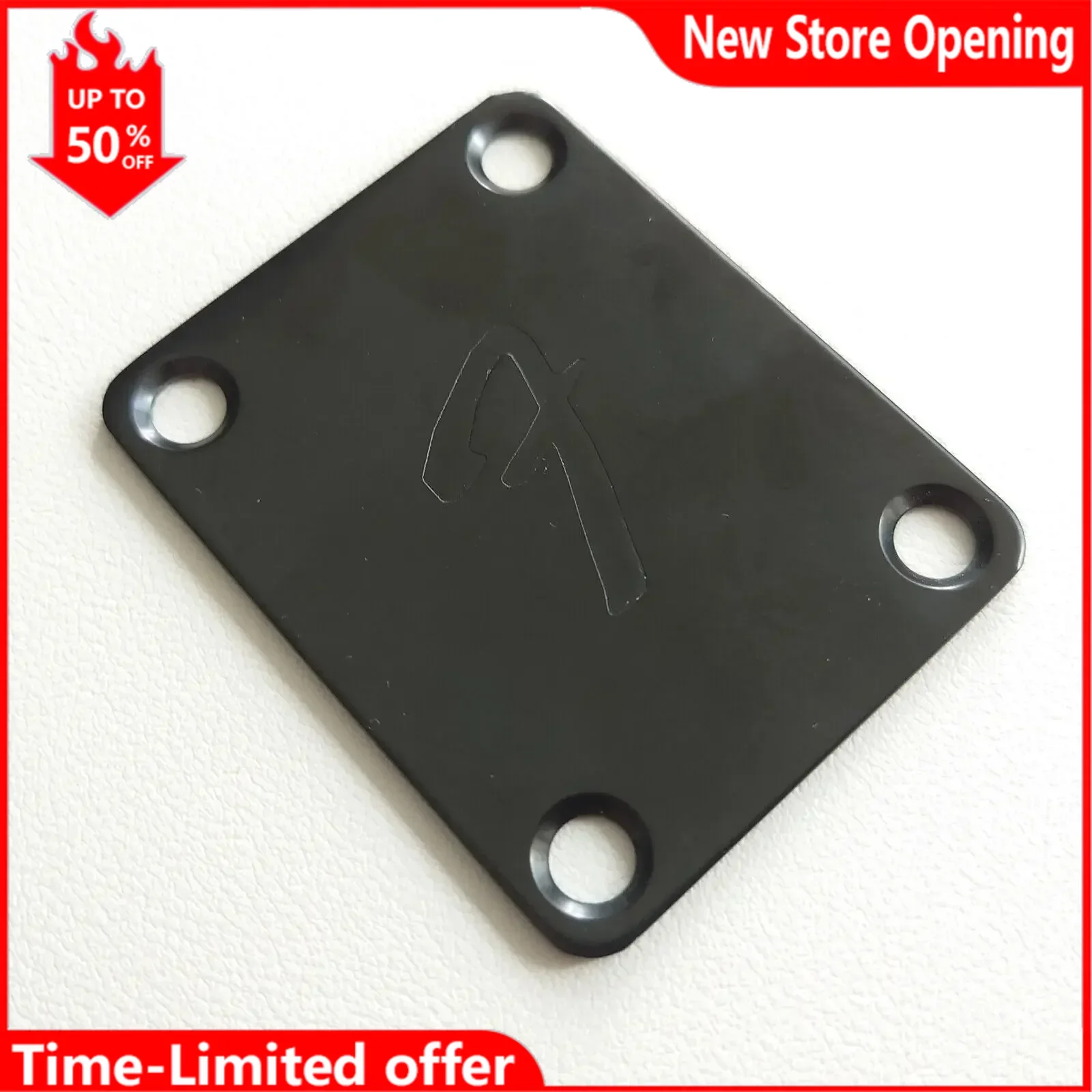 Black Electric Guitar Neck Plate Cover Plate Label F Back for FD ST TL Guitar Replacement Parts