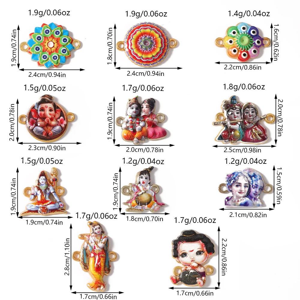 Leslie 20 Stück religiöse indische Elefantengott-Hinduismus-Ganesha-Tempel-Anhänger für die Schmuckherstellung, Ohrringe, Armbänder, Halsketten, DIY – Detail 3