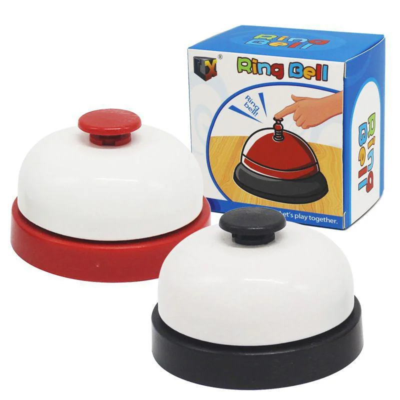 Hand Press The Summon Bell Service Competition Answer Bell Reception Desk Bell Ring Table Pet Toy Metal Accessories