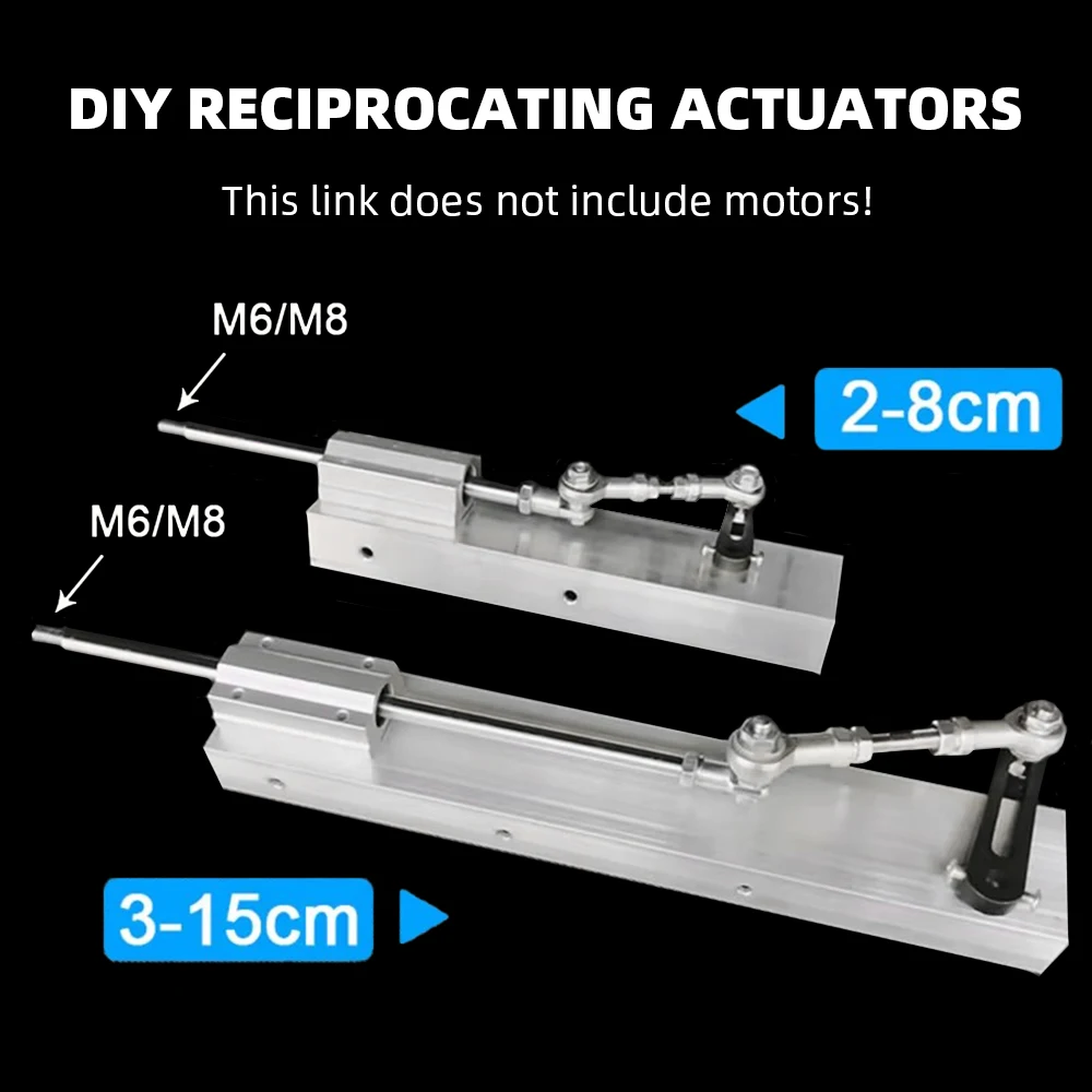 DIY Reciprocating Push Rod Machinery Parts with Crank and Line Axis Telescopic Mechanism Actuator Parts (without Motor)