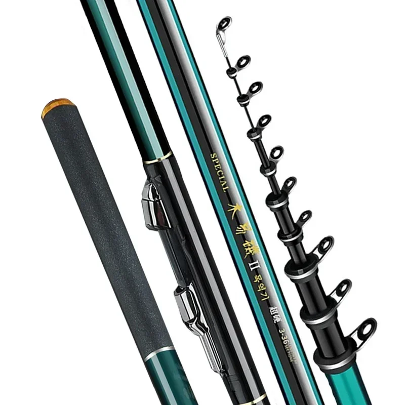 Canne da pesca da 2,7 m-7,2 m Alto 60 T in carbonio ultraleggero telescopico Surfcasting Spinning Rock Canna da pesca Costa Pesca in mare Acqua dolce