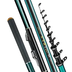 2.7m-7.2m Fishing Rods High 60T Carbon Ultralight Telescopic Surfcasting Spinning Rock Fishing Rod Coast Sea Fishing Freshwater