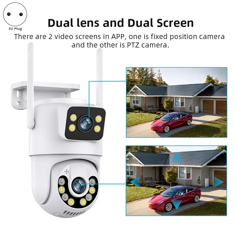 B03B-Wireless Security Camera 6MP HD Dual Lens External Wifi Camera Auto Tracking Street Surveillance Camera