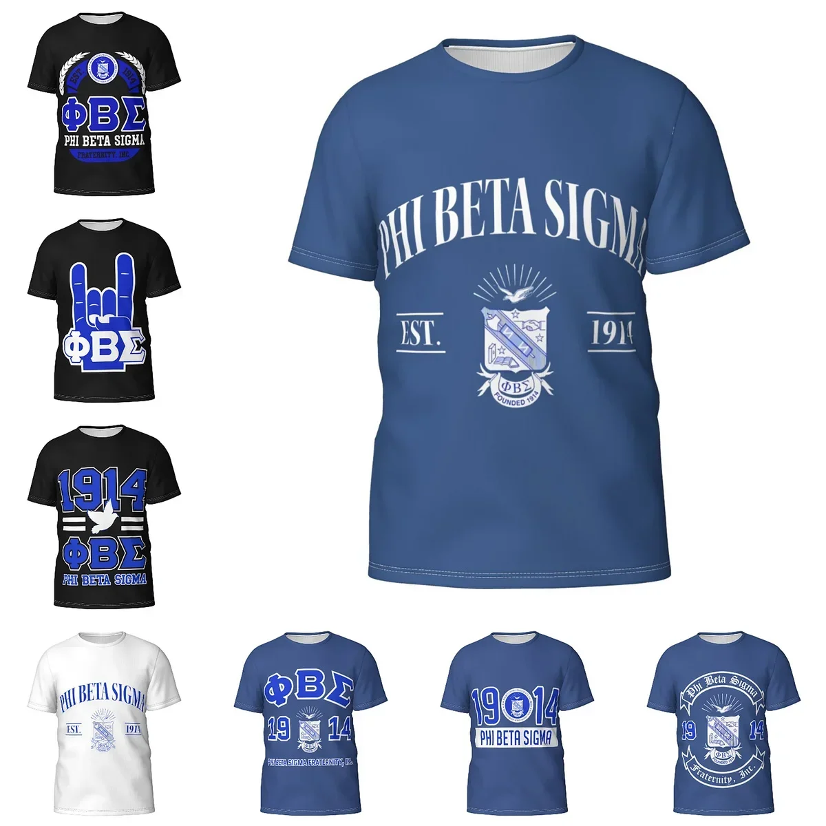 

Phi Beta Sigma PBS Fraternity Men's Athletic Cotton Classic Short Sleeve Crewneck T-Shirt Tee Shirt