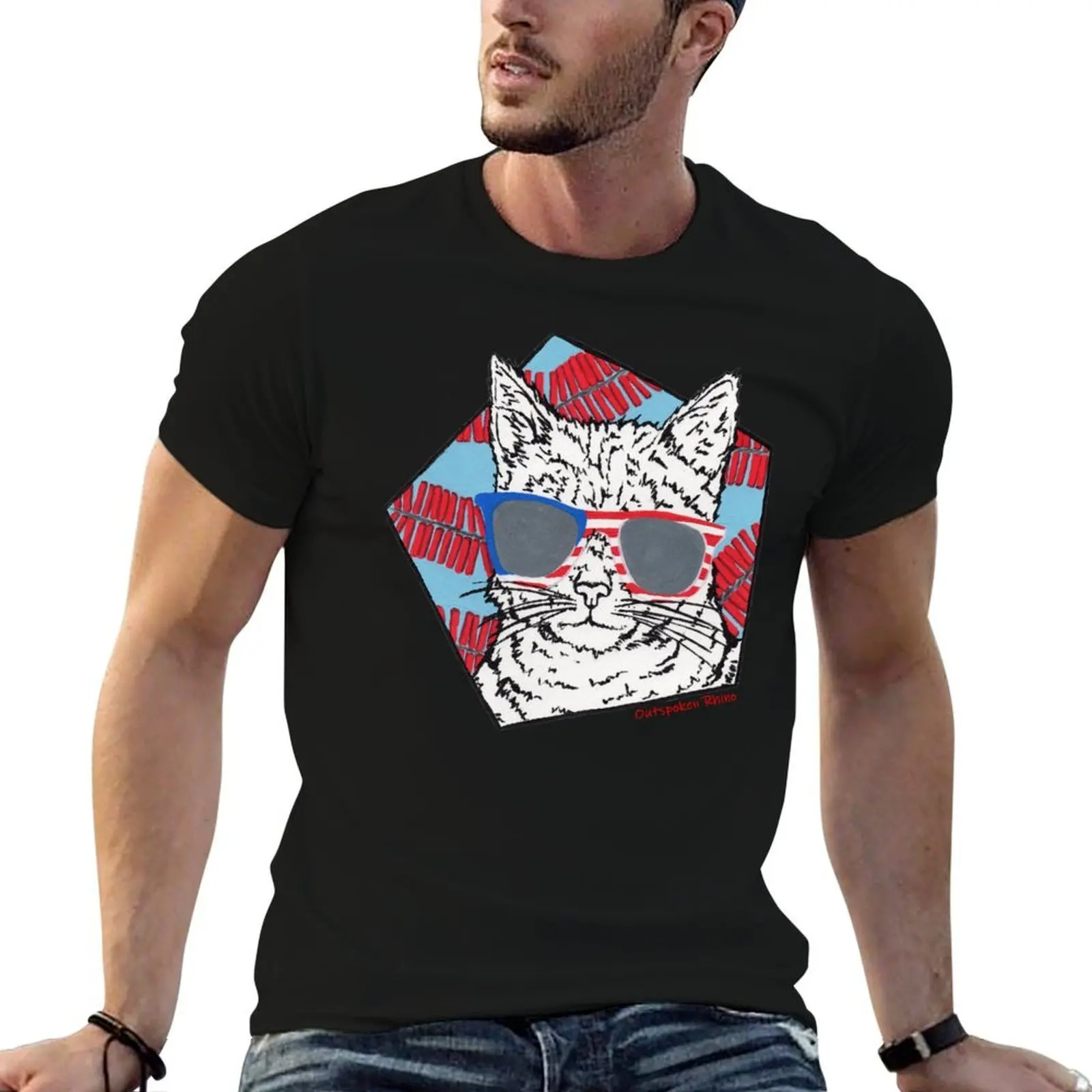 4th of July America Cat Meowica T-Shirt anime stuff tees clothes for men