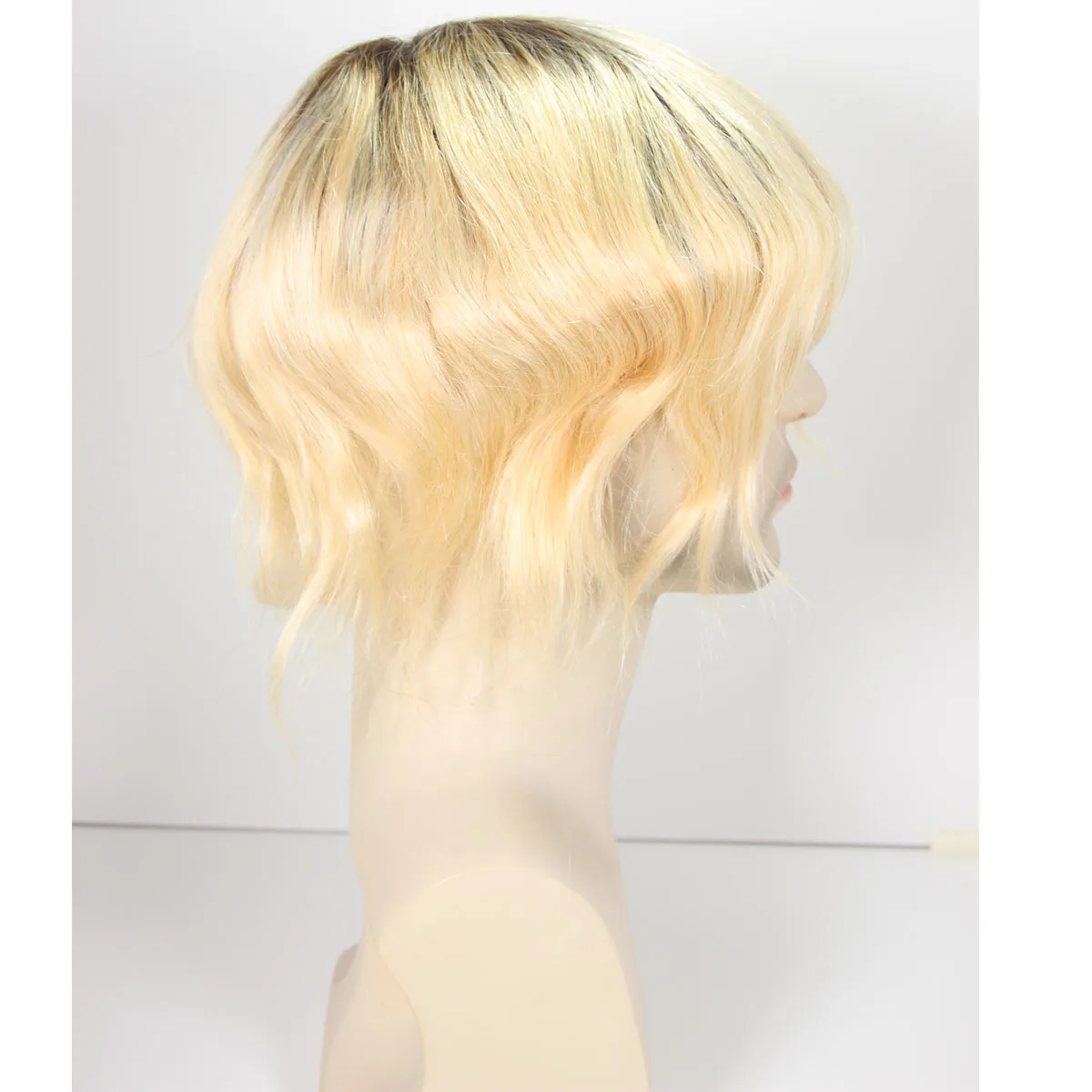 Men’s Toupee 0.06mm Transparent Ultra Thin Skin Full PU 10x8 Inch Base Replacement System Hair Pieces for Men V-Looped