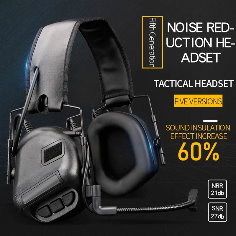 Shooting Tactical Noise Reduction Headphones Head Wearing Version Headset Sound Pickup Hunting Communication Militar Headset