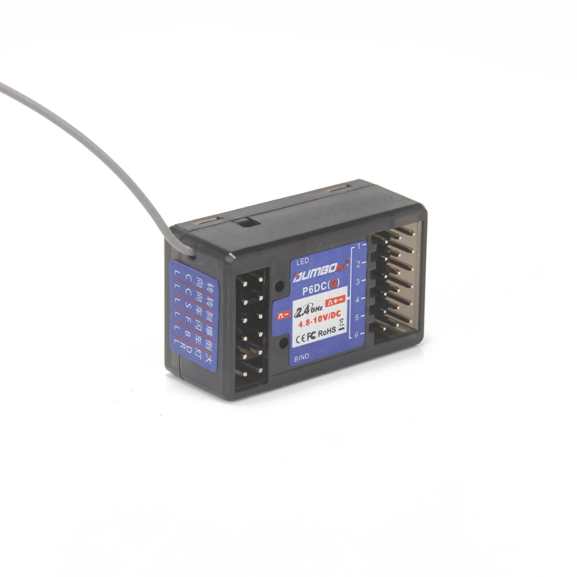 DUMBORC P6DC P6F P10F P4FM P6F Mini 4CH 6CH 10CH Nomal/Gyro Receiver Voltage Return for Transmitter DDF-350 X4 X6 RC Car Boat