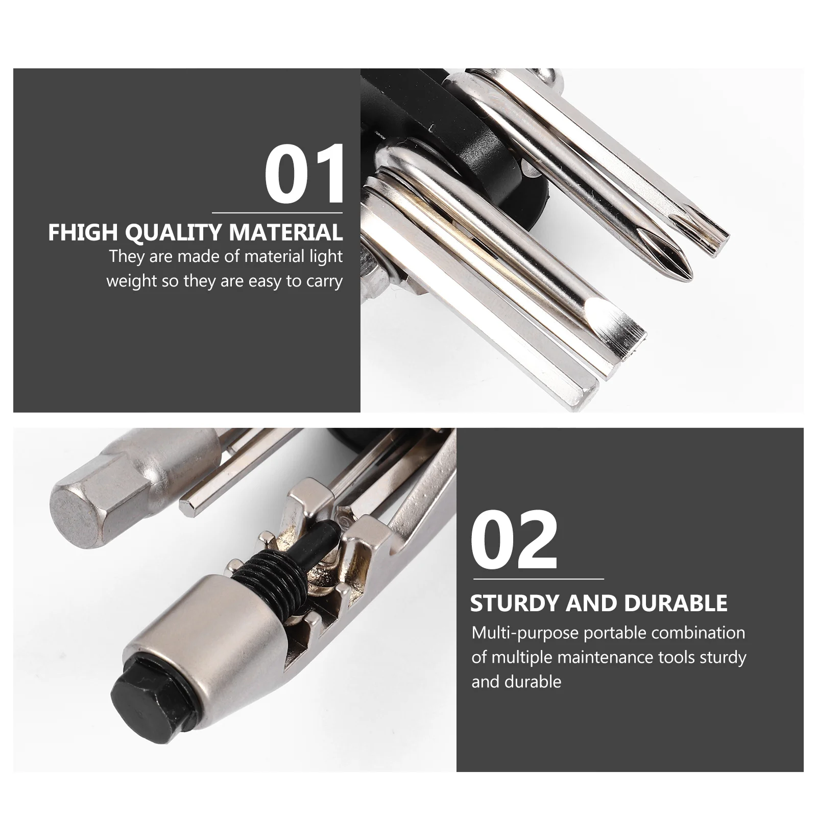 1Pcs Durable Multifunctional Bike Repair Wrench Portable Combination Tool Lightweight Practical Repairing Wrench