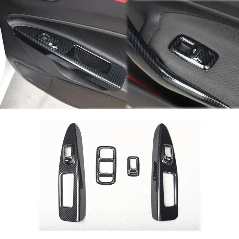 Voor Ford Fiesta 2009 2010 2011 2012 2013 ABS Rode Kleur Interieur Accessoires Gear Windows Bedieningspaneel Center AC Panel cover