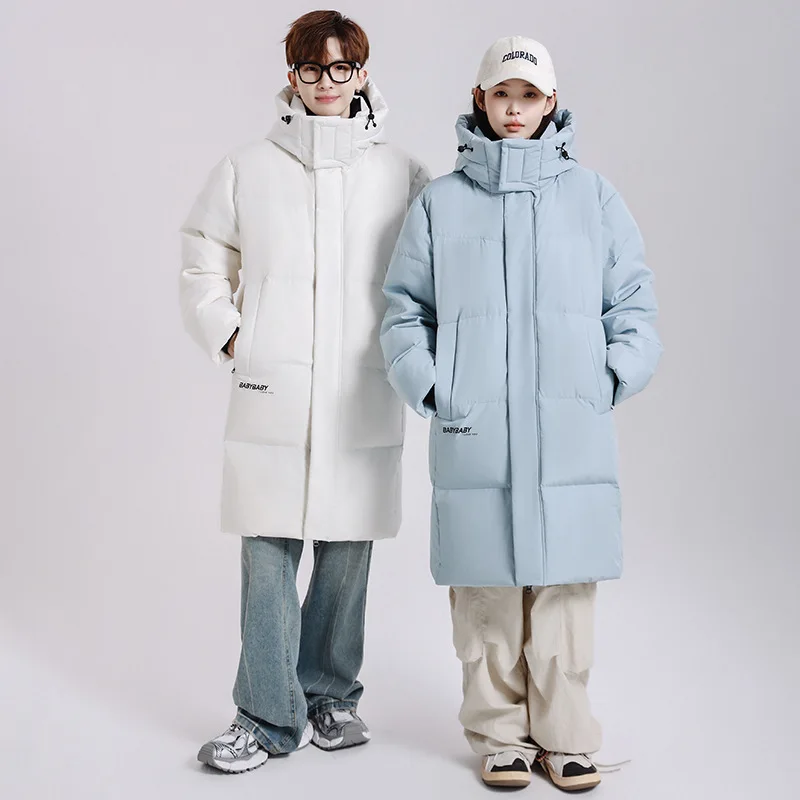 

Мужской зимний длинный пуховик с капюшоном, толстые парки, подходящие для -20 лет ° C, зимнее пальто с подкладкой для пары