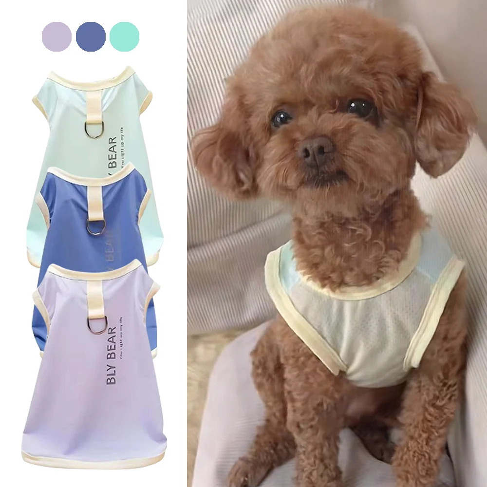 

Dog Cooling vest Pet Summer Clothing Cute Breathable Patch Traction Tank Top for Dog Cat sun protective