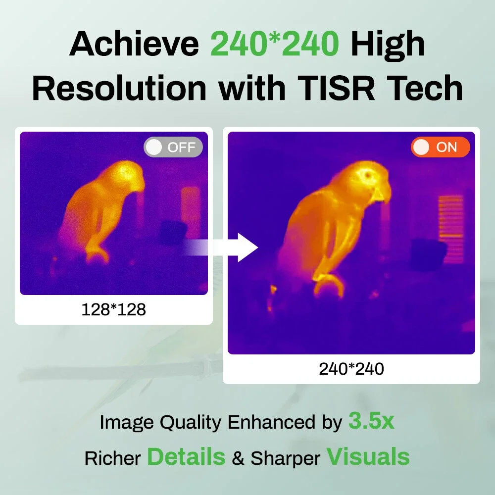 AMPBANK H128 Thermal Imaging Camera Handheld Thermal Camera 240 X 240 TISR Resolution 25 Hz Infrared IP54 Waterproof -4~842℉ Temp Range for Electrical Test HVAC Repair view 6