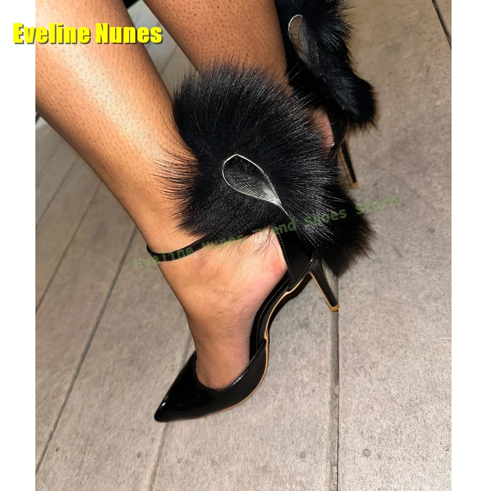 

Сексуальные сандалии на меху на шпильке для вечеринок, женские элегантные модельные туфли на высоком каблуке с острым носком и боковыми сторонами, лето 2024, новые поступления