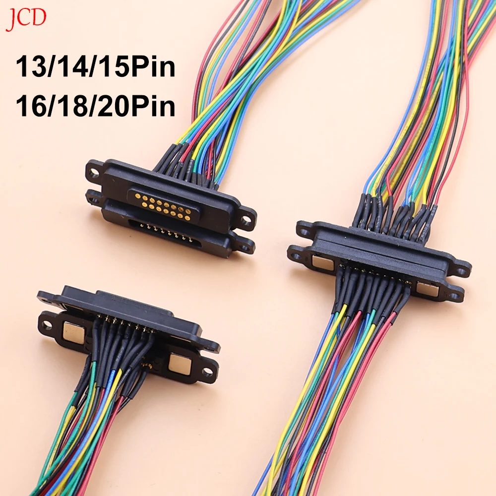 13/14/15/16/18/20pin DC Magnetic Pogo Pin Connector Pogopin Male Female With Cable Spring Loaded DC Power Socket with Terminals